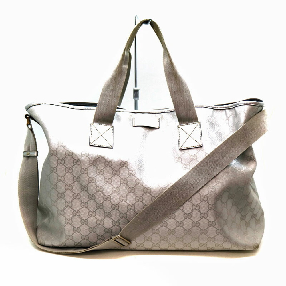 GUCCI Tote Bag Handbag Shoulder Leather Silver Tone